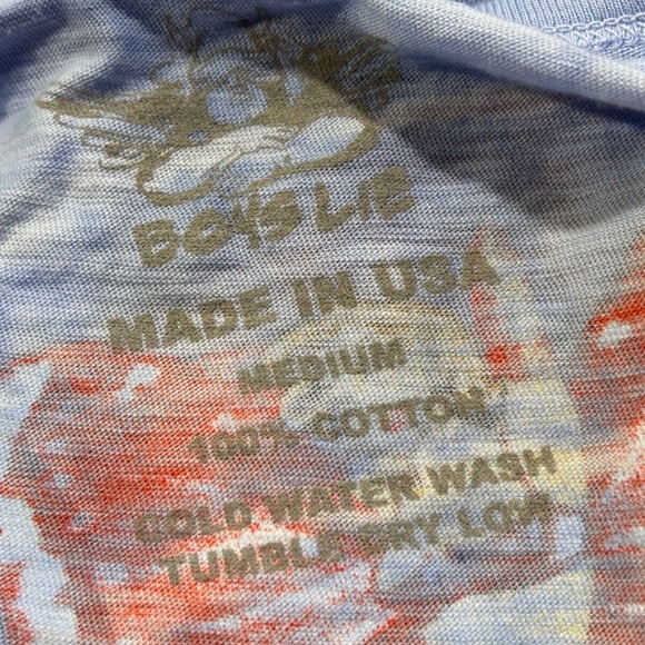 Boys Lie Lady Butterfly Blue Tie Dye With Love Cropped Tee Size M - Picture 9 of 10